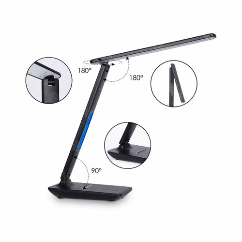 3-in-1 LED Desk Lamp – Wireless Phone Charger, Clock & Thermostat