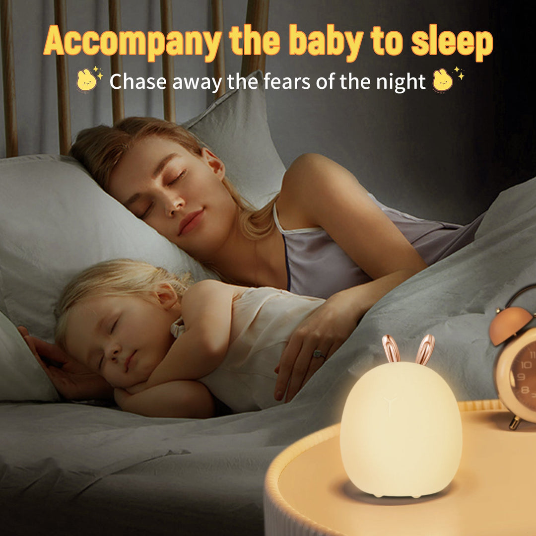 Baby Silicone Night Light – Cute Rabbit & Elk Touch & Clap Lamp
