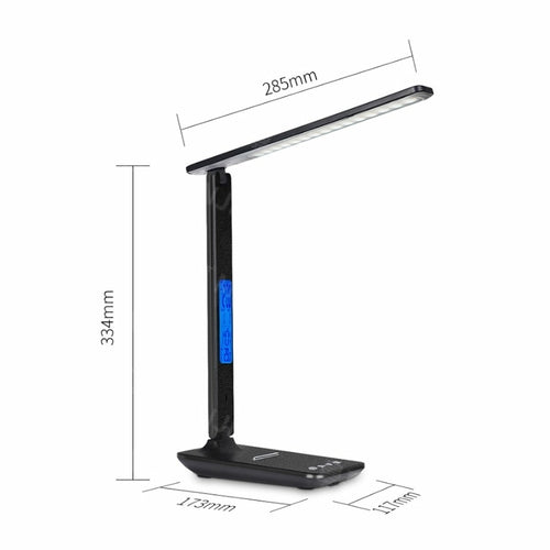 3-in-1 LED Desk Lamp – Wireless Phone Charger, Clock & Thermostat