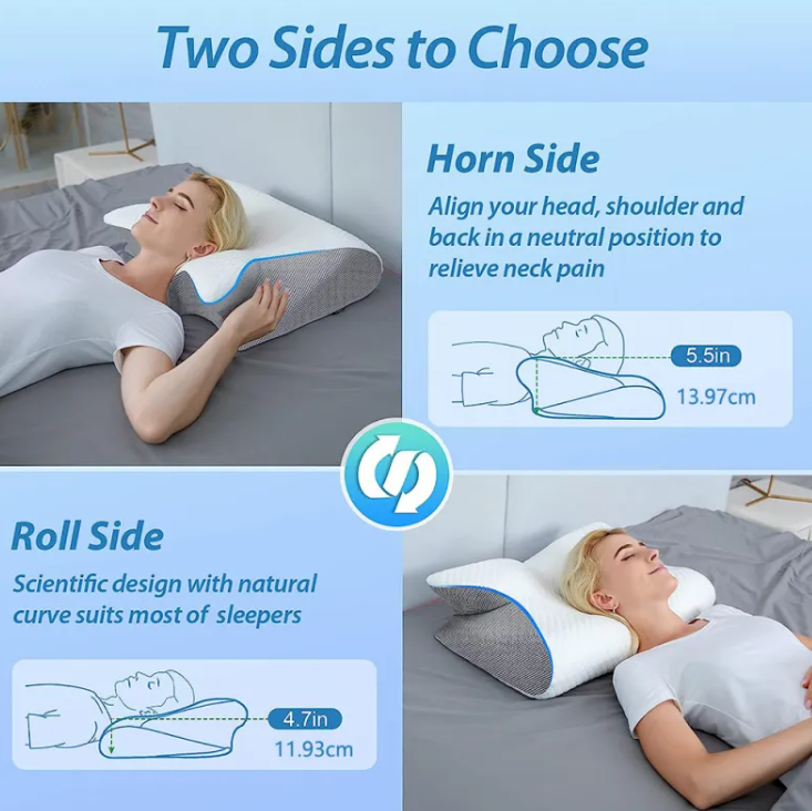 Memory Foam Cervical Support Pillow – Ergonomic Neck & Spine Alignment