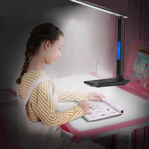 3-in-1 LED Desk Lamp – Wireless Phone Charger, Clock & Thermostat