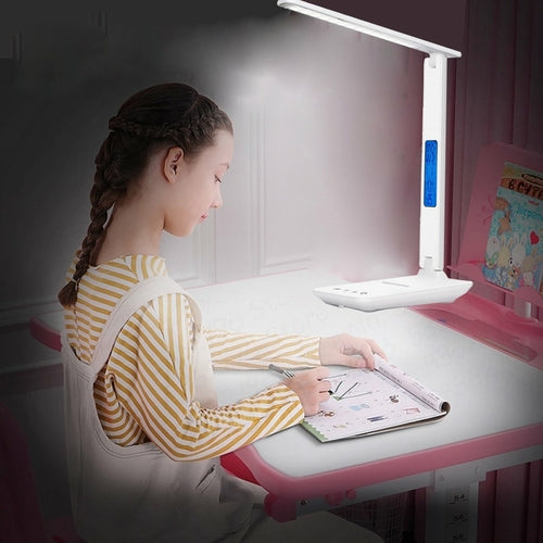 3-in-1 LED Desk Lamp – Wireless Phone Charger, Clock & Thermostat