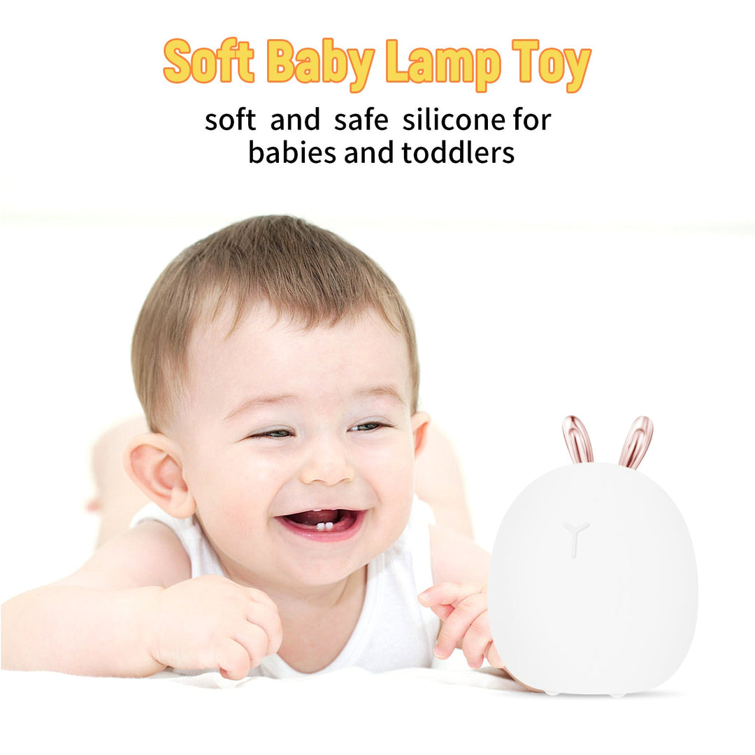 Baby Silicone Night Light – Cute Rabbit & Elk Touch & Clap Lamp