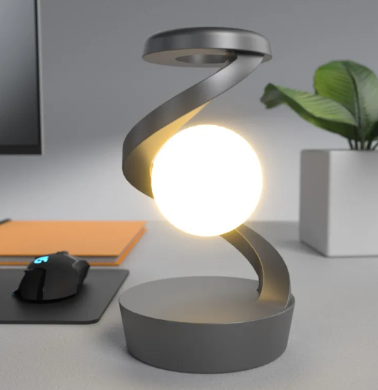 Rotating Moon Desk Lamp – 15W Wireless Charger & Sensor Control