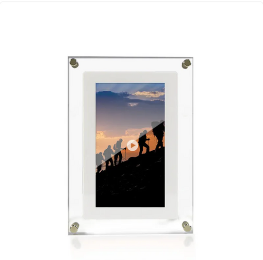 Acrylic Digital Photo Frame – HD Video & Music Playback, USB-C, 5"/7"/10"