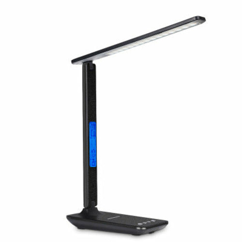 3-in-1 LED Desk Lamp – Wireless Phone Charger, Clock & Thermostat