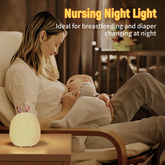 Baby Silicone Night Light – Cute Rabbit & Elk Touch & Clap Lamp