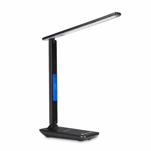 3-in-1 LED Desk Lamp – Wireless Phone Charger, Clock & Thermostat