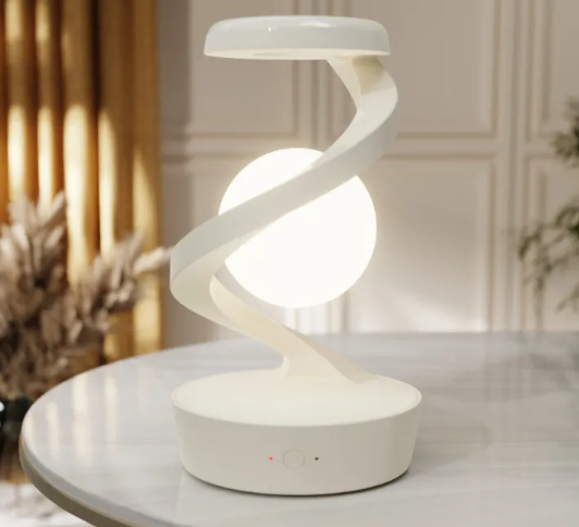 Rotating Moon Desk Lamp – 15W Wireless Charger & Sensor Control