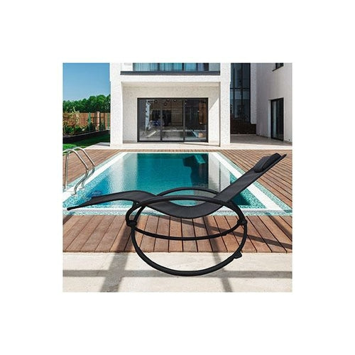 Zero Gravity Rocking Chair Recliner – Foldable, Weatherproof PVC Mesh, Black