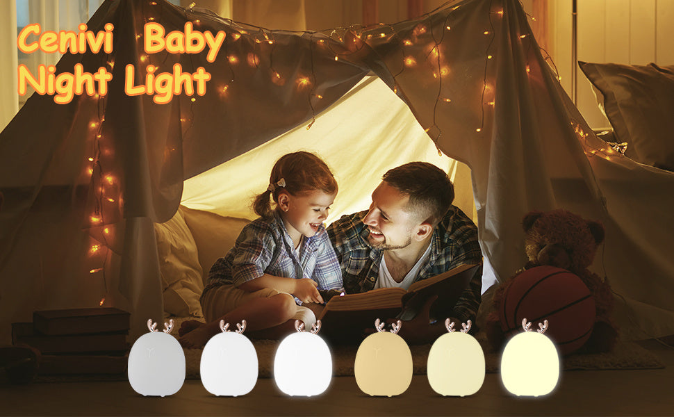 Baby Silicone Night Light – Cute Rabbit & Elk Touch & Clap Lamp