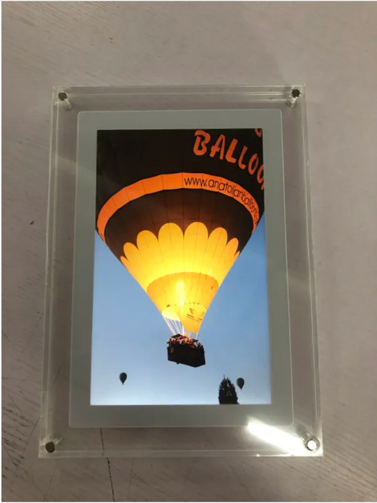 Acrylic Digital Photo Frame – HD Video & Music Playback, USB-C, 5"/7"/10"