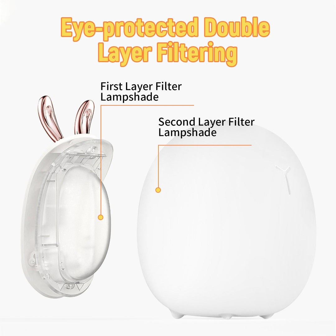 Baby Silicone Night Light – Cute Rabbit & Elk Touch & Clap Lamp