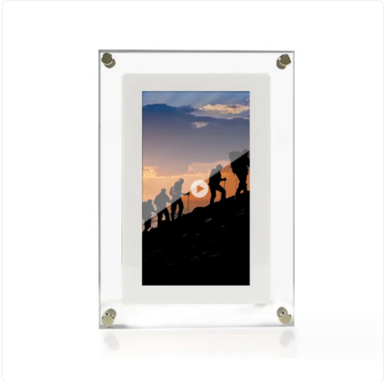 Acrylic Digital Photo Frame – HD Video & Music Playback, USB-C, 5"/7"/10"