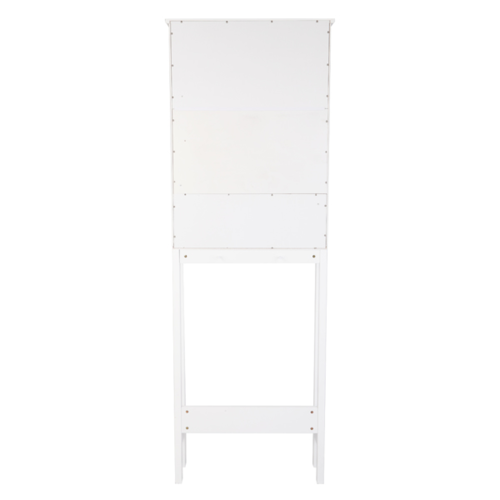 Bathroom Over-Toilet Storage Cabinet – Double Door, Adjustable Shelves, White MDF