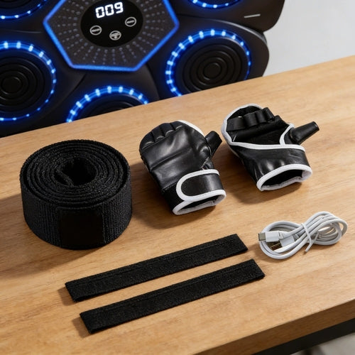 Wall-Mounted Boxing Reflex Trainer – LED Lights, Bluetooth & Electronic Scoring