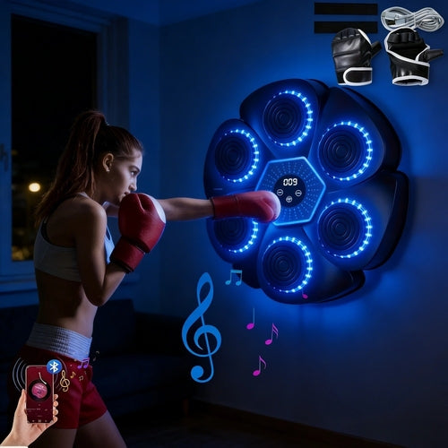 Wall-Mounted Boxing Reflex Trainer – LED Lights, Bluetooth & Electronic Scoring