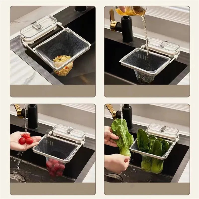 Kitchen Sink Filter Rack – Food Waste Strainer & Drain Organizer