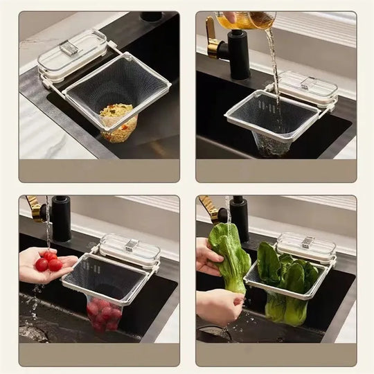 Kitchen Sink Filter Rack – Food Waste Strainer & Drain Organizer