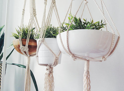 Handcrafted Macrame Plant Hanger – Natural Cotton, 3 Styles Available